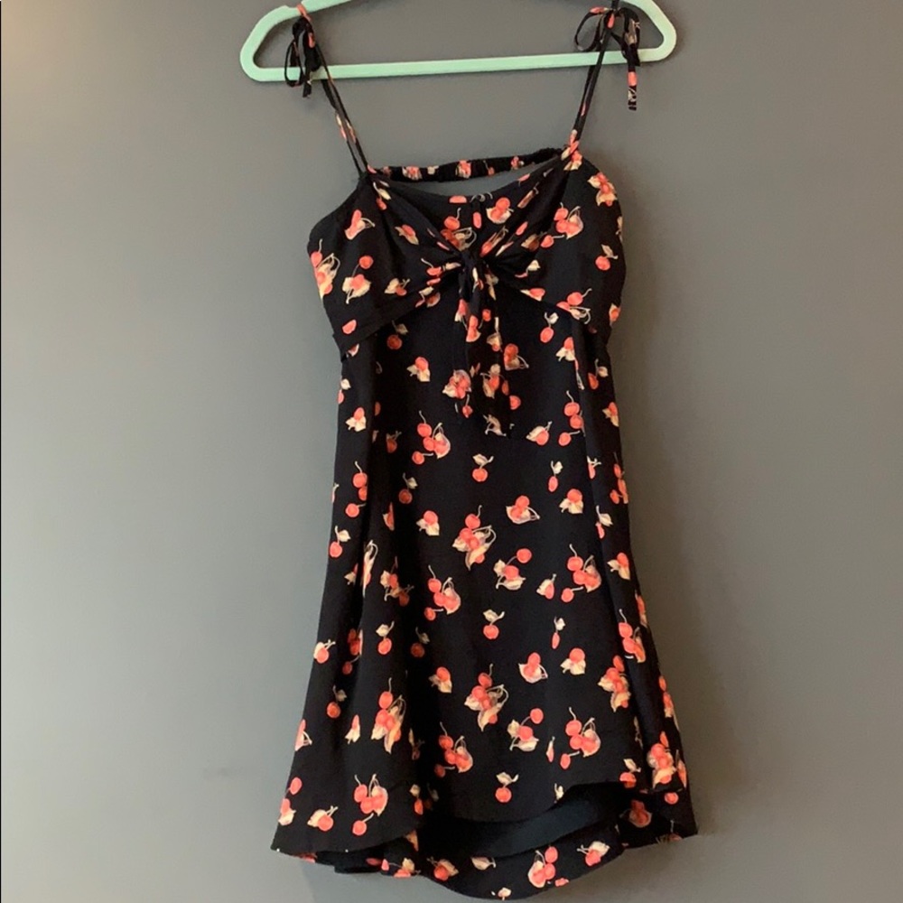 For Love & Lemons Black Floral Backless Mini Dress